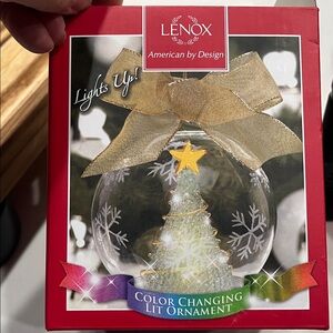 Lenox Gold Bow Color Changing Ornament
